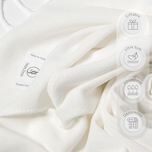 Ossano Turkish Classic Hand Towel Set of 2 - Ecru 30x18