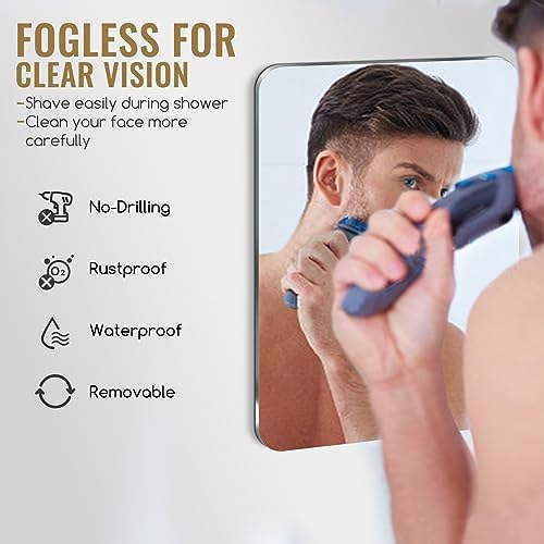 Fog-Free Acrylic Showers Shave Mirror Set