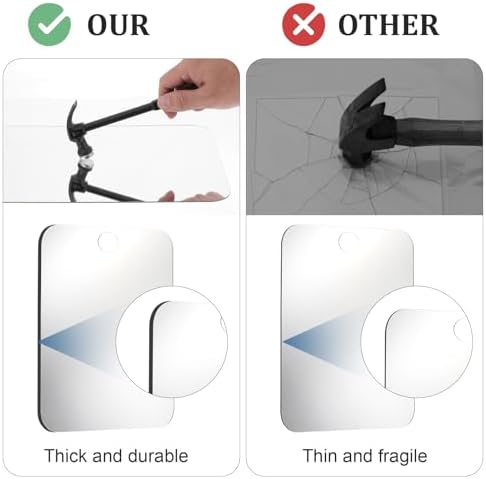 Anti-Fog Travel Mirror Large Shatterproof Shower Mirror for Men