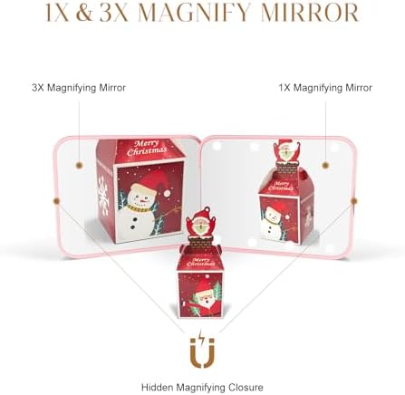 Compact Mirror with LED Light