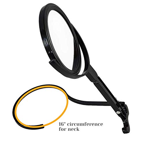 Rucci Round Portable Lightweight 5x1x Magnifying Neck Mirror Black