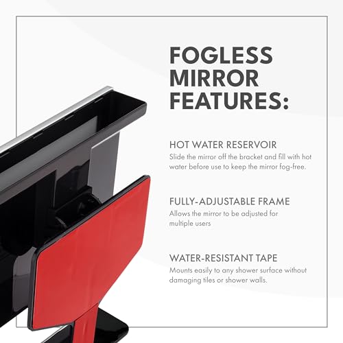 ToiletTree Products Anti-Fog Shower Mirror with Squeegee