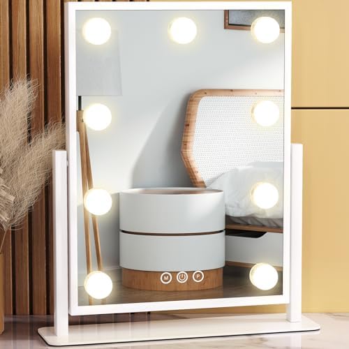 Stylish Lighted Makeup Mirror with 360-Degree Rotation for Women