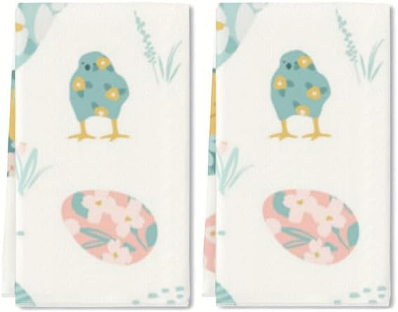 Boylee Eco-Friendly Kitchen Towels Happy Easter Print