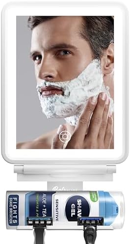 Fog-Free White Shower Mirror