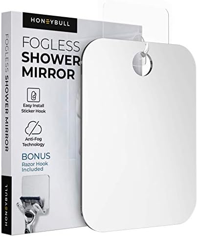 HoneyBull Shower Mirror - Effortless Shaving Storage