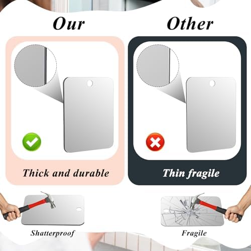 Anti-Fog Shower Mirror for Shaving - Shatterproof Portable Design
