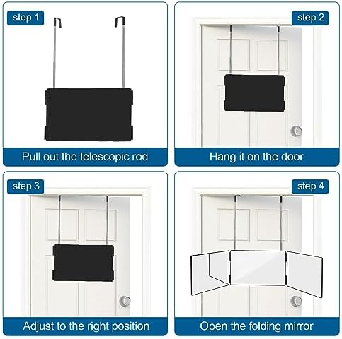 Adjustable 360-Degree Trifold Mirror for salon-grade grooming