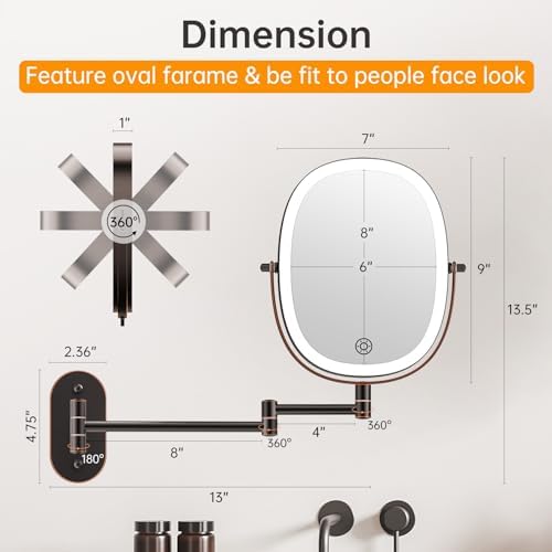Rechargeable Wall-Mounted Makeup Mirror