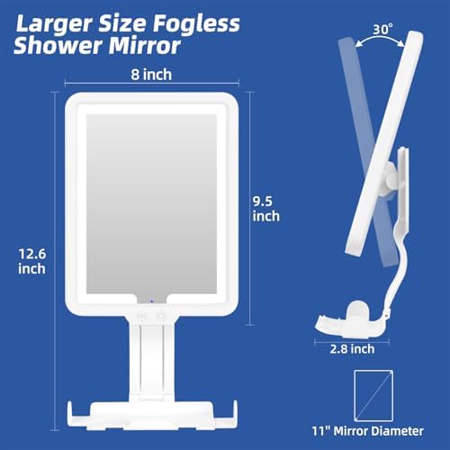 Heated Anti-Fog Shower Mirror for Shavers