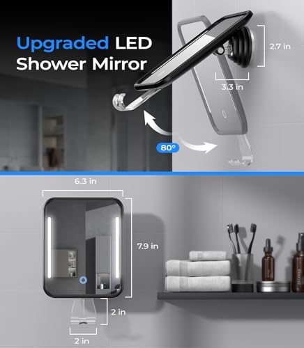 Gospire Heated Shower Mirror with Adjustment