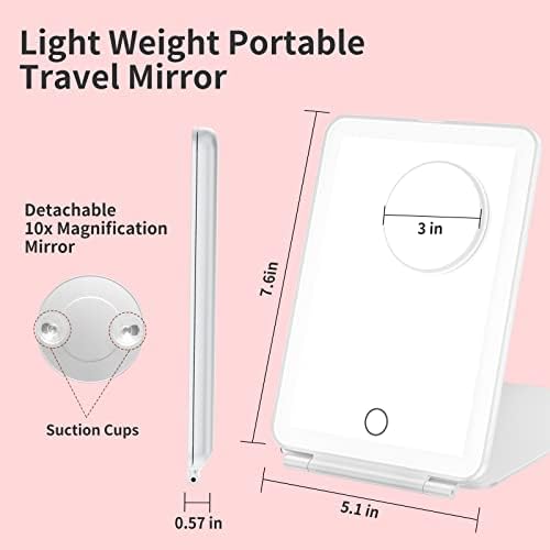 Charming 10X Magnifying Vanity Mirror with Rechargeable Lights for Women