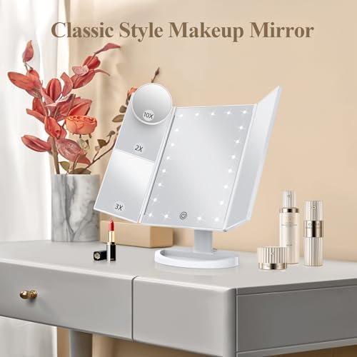 HUONUL Makeup Mirror Magnifying Vanity with Lights Touch Control