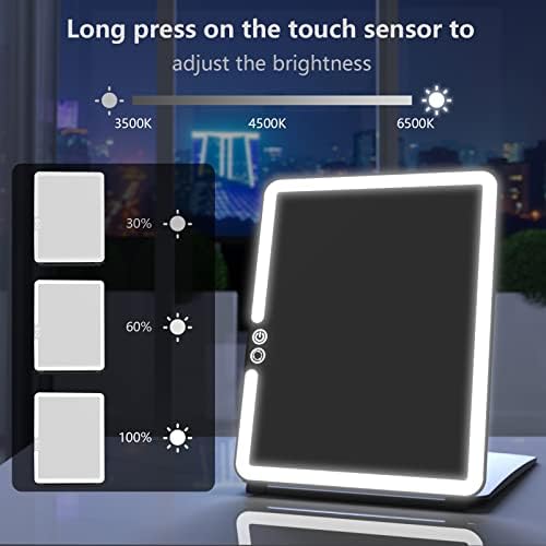 Weily Portable Makeup Mirror with LED Lights and Touch Screen