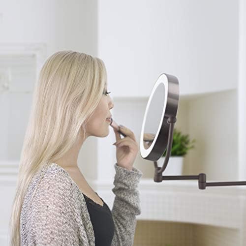 Zadro 10X1X LED Wall Mounted Makeup Mirror Oil-Rubbed Bronze