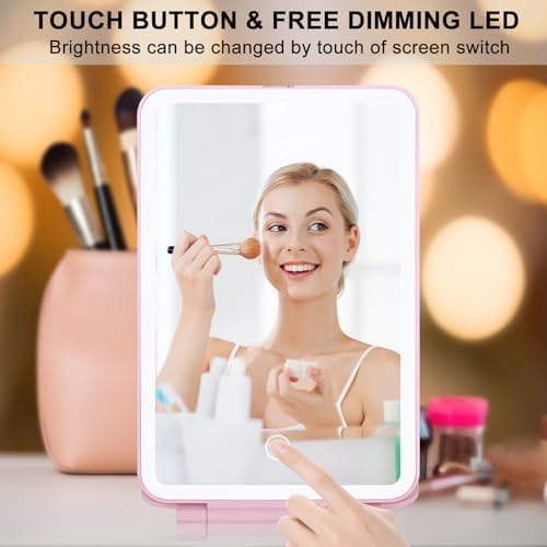 Osteplus Ultra-Thin Pink Travel Makeup Mirror