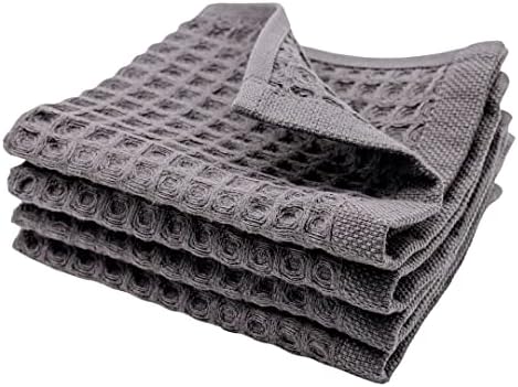 Waffle Washcloths Set - 100 Turkish Cotton Eco-Friendly Kitchen Towels