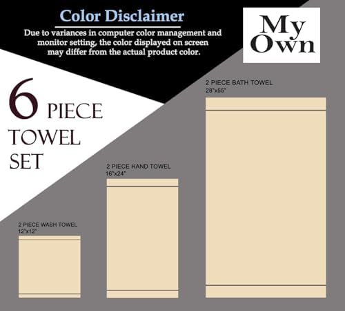 Stylish Ultra Soft 6-Piece Cotton Towel Set Black