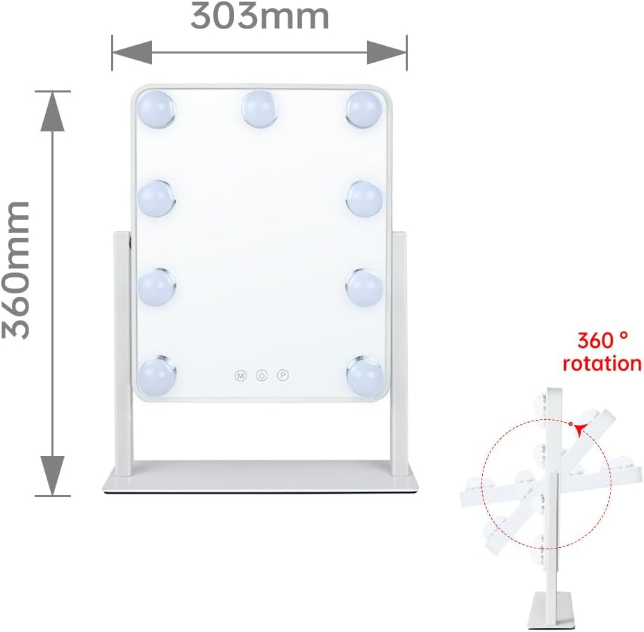Hollywood Vanity Mirror with Lights Smart Control