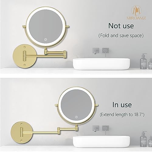 8-inch Rechargeable Wall-Mounted Makeup Vanity Mirror