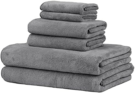 JML 6-Piece Bath Towel Set with Microfiber