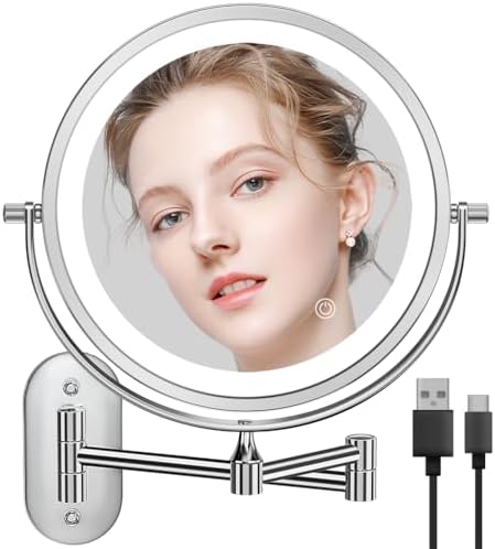 auxmir wall mounted makeup mirror
