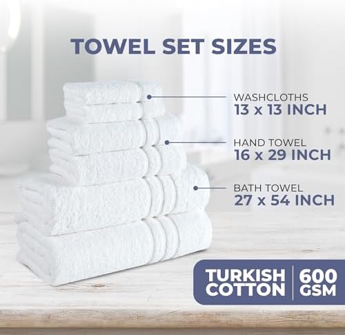 Perfect for everyday use soft Turkish cotton bath towels set