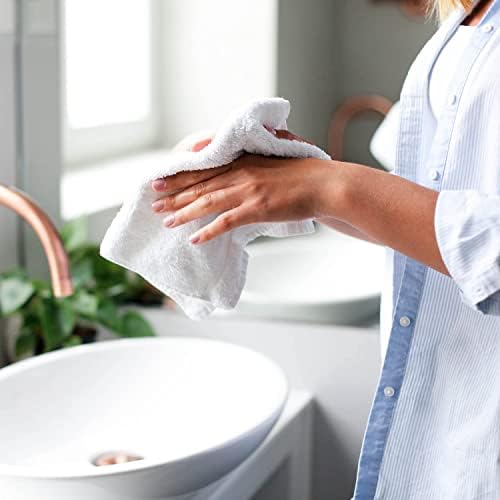 Extra-Absorbent 100 Cotton Washcloths Set for Bathroom Spa Use