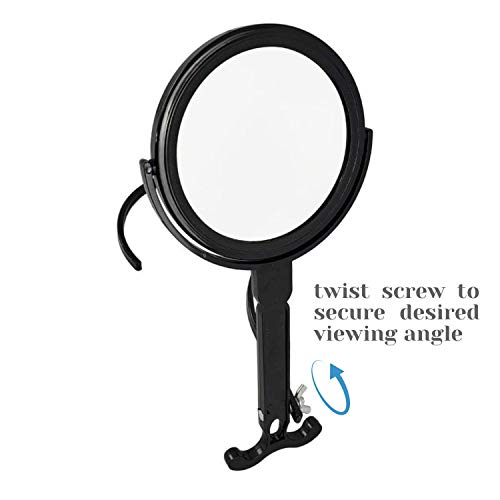 Rucci Round Portable Lightweight 5x1x Magnifying Neck Mirror Black