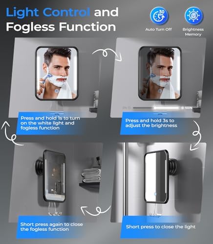 Gospire Heated Shower Mirror with Adjustment