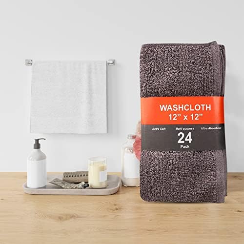 Extra-Absorbent 100 Cotton Washcloths Set for Bathroom Spa Use