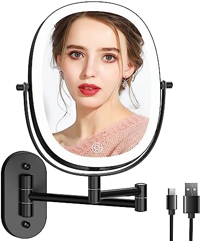 FUNTOUCH Wall Mounted Makeup Vanity Mirror Dual Magnification