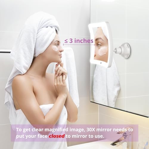 30X Lifelike Magnifying Mirror with Lights