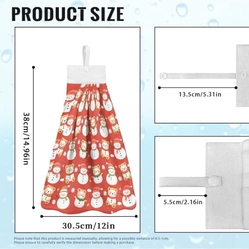 Three-Piece Snowman Christmas Bear Kitchen Hanging Towels Set