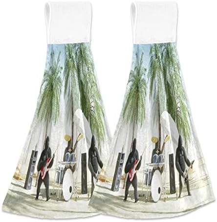 Funny 3D Gorillas Monkeys Kitchen Hand Towels