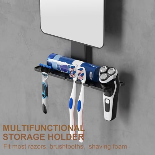Anti-Fog Shower Mirror - Removable Razor Toothbrush Holder
