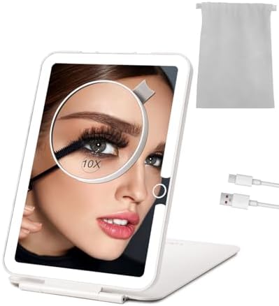 Magnify Your MakeUp Compact Travel Mirror with Rechargeable Lights