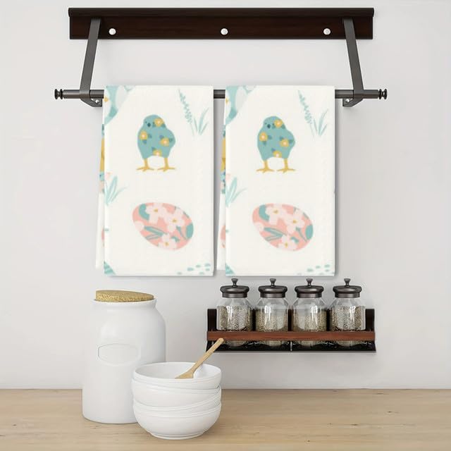 Boylee Eco-Friendly Kitchen Towels Happy Easter Print