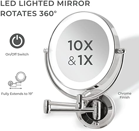 Zadro 11 LED Wall-Mounted Makeup Mirror