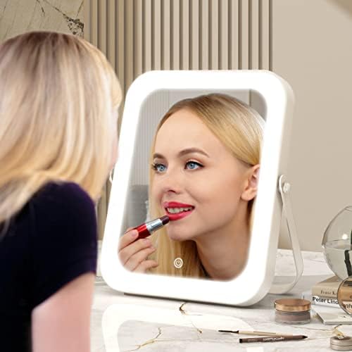 8x10 Lighted Vanity Mirror with Smart Dimming Stylish Design for Makeup