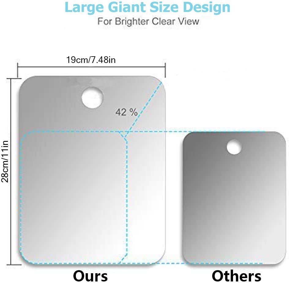 APHuime XoYo Large Shower Mirror - Fogless Wall Hanging Stainless Steel