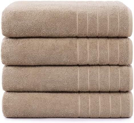 Casa Platino 4-Piece Bathroom Towel Set 30x60 Cotton Tawny Brown