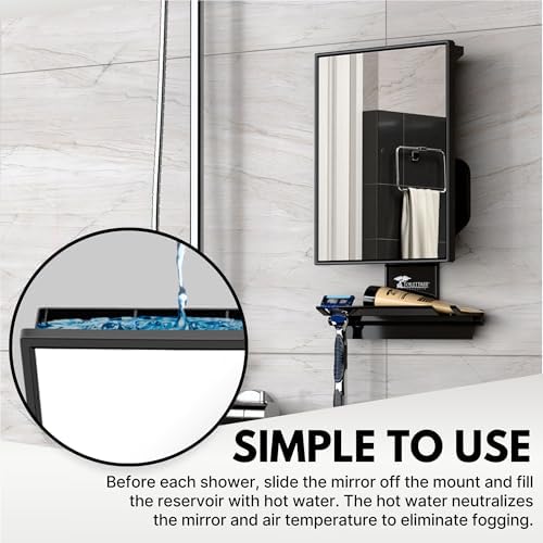 Toilet Tree BostaShowerFixer - Anti-Fog Adjustable Shower Mirror for Bathroom