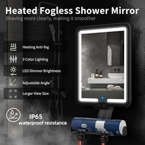 JJhxr Heated Fogless Shower Mirror for Shavers