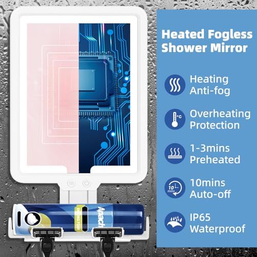 Heated Anti-Fog Shower Mirror for Shavers