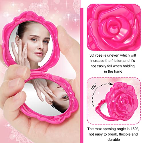 Unique Pink Rose Compact Mirrors