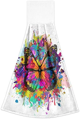 SLHKPNS Rainbow Butterfly Kitchen Hand Towels