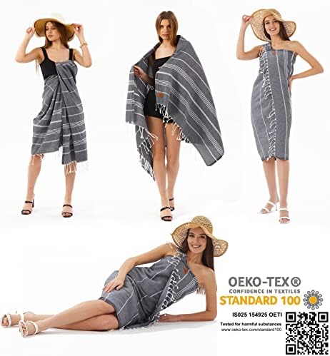 Gold CASE Turkish Beach Towel Set of 6 100 Cotton Black