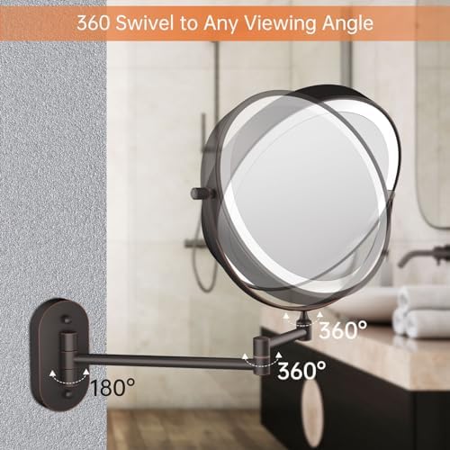 FUNTOUCH Wall Mounted Lighted Makeup Vanity Mirror