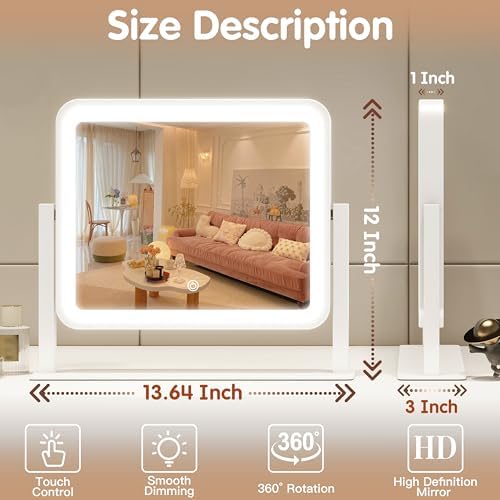 Stylish Vanity Mirror with Smart Lighting for MakeUp